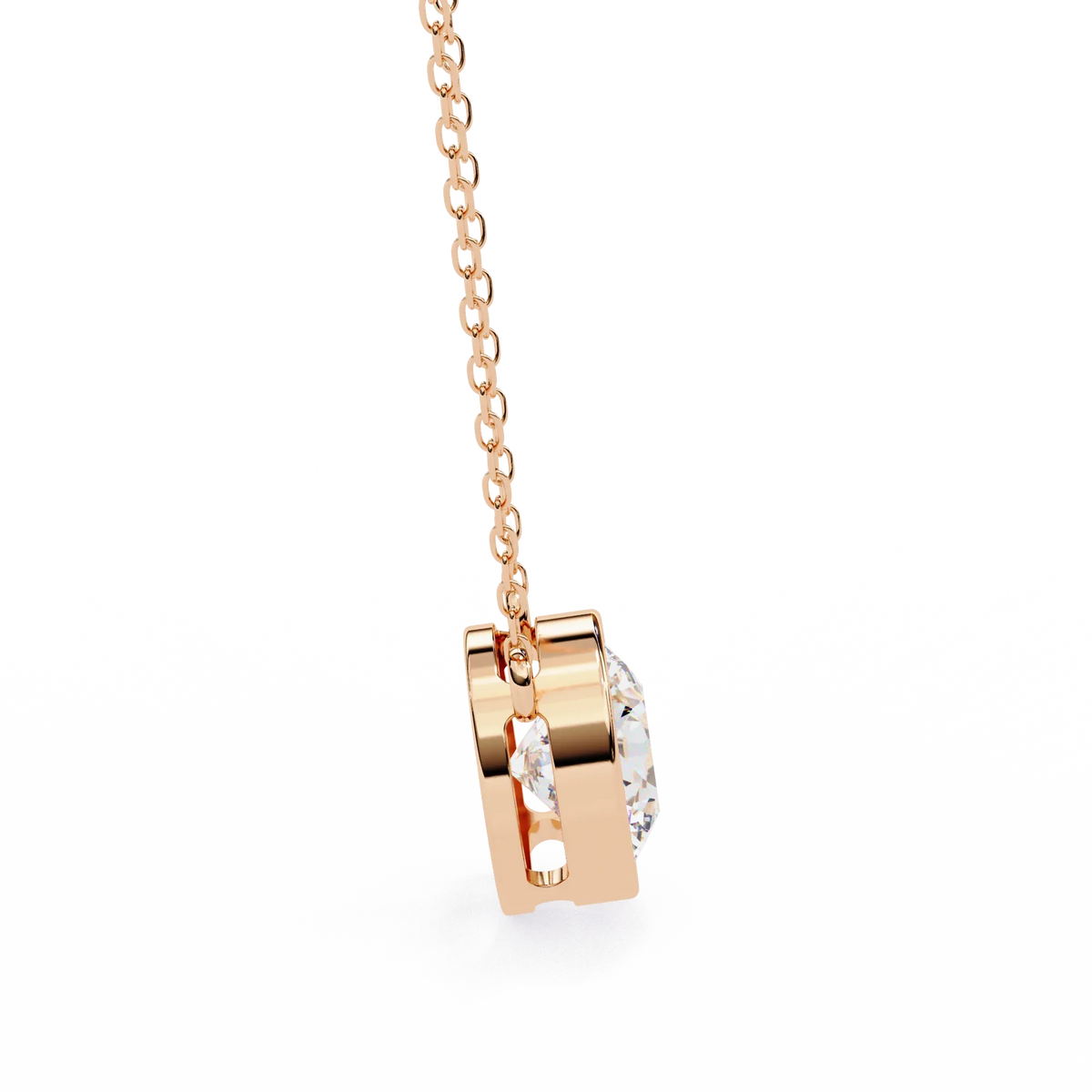 Aurora Bezel Solitaire Lab Grown Diamond Necklace - Ophiratbf