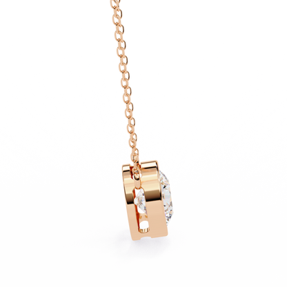 Aurora Bezel Solitaire Lab Grown Diamond Necklace