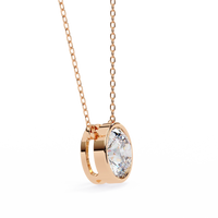 Aurora Bezel Solitaire Lab Grown Diamond Necklace - Ophiratbf