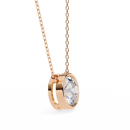 Aurora Bezel Solitaire Lab Grown Diamond Necklace
