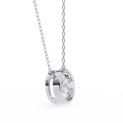 Aurora Bezel Solitaire Lab Grown Diamond Necklace