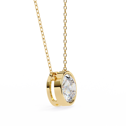 Aurora Bezel Solitaire Lab Grown Diamond Necklace