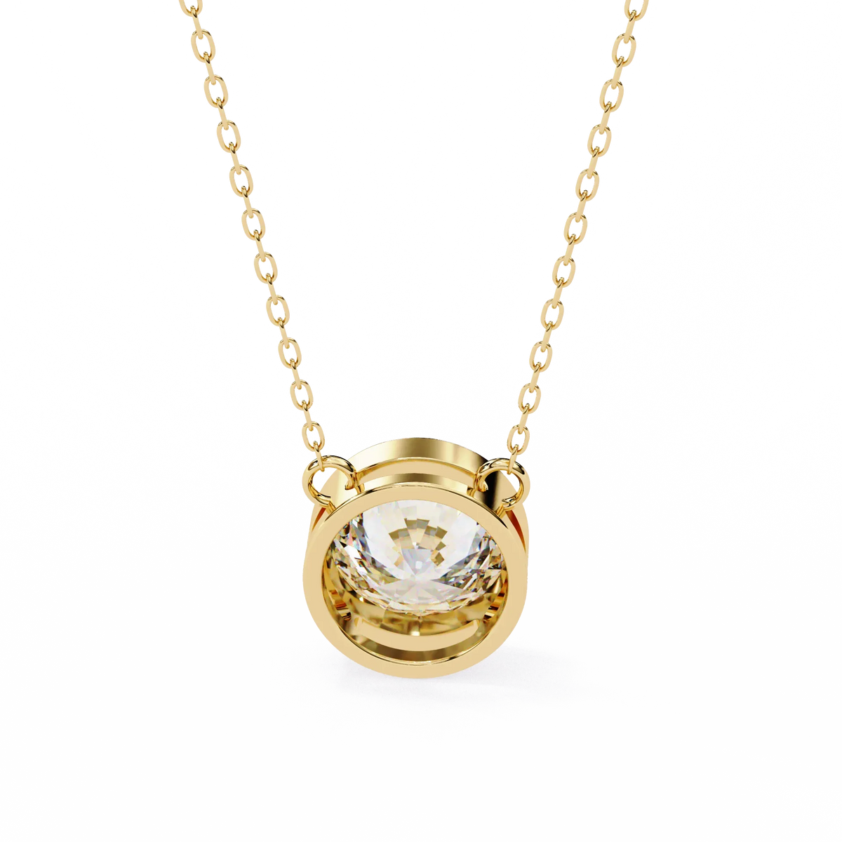 Aurora Bezel Solitaire Lab Grown Diamond Necklace - Ophiratbf