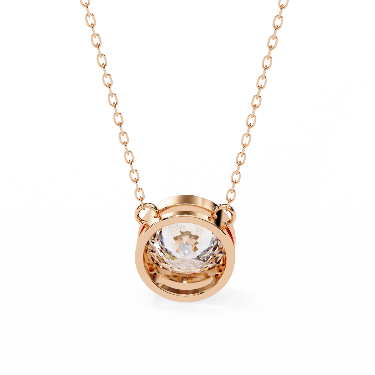 Aurora Bezel Solitaire Lab Grown Diamond Necklace - Ophiratbf