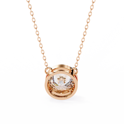 Aurora Bezel Solitaire Lab Grown Diamond Necklace