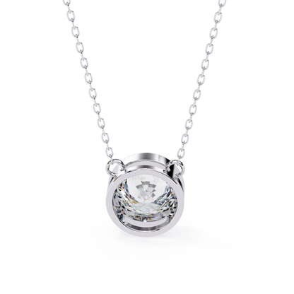 Aurora Bezel Solitaire Lab Grown Diamond Necklace