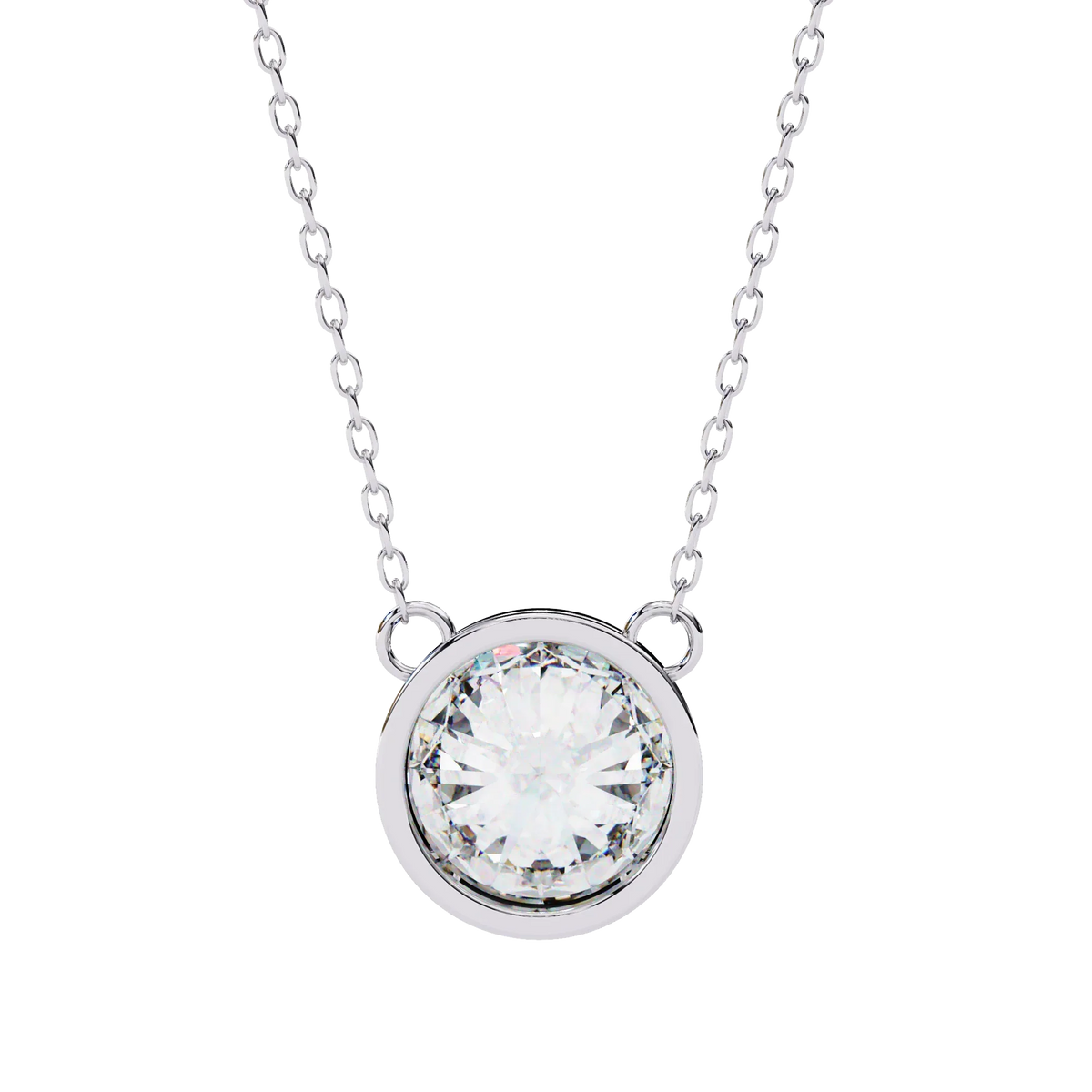 Aurora Bezel Solitaire Lab Grown Diamond Necklace - Ophiratbf