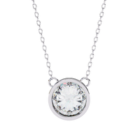 Aurora Bezel Solitaire Lab Grown Diamond Necklace - Ophiratbf