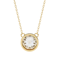 Aurora Bezel Solitaire Lab Grown Diamond Necklace - Ophiratbf