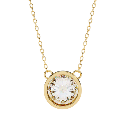 Aurora Bezel Solitaire Lab Grown Diamond Necklace