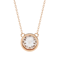 Aurora Bezel Solitaire Lab Grown Diamond Necklace - Ophiratbf