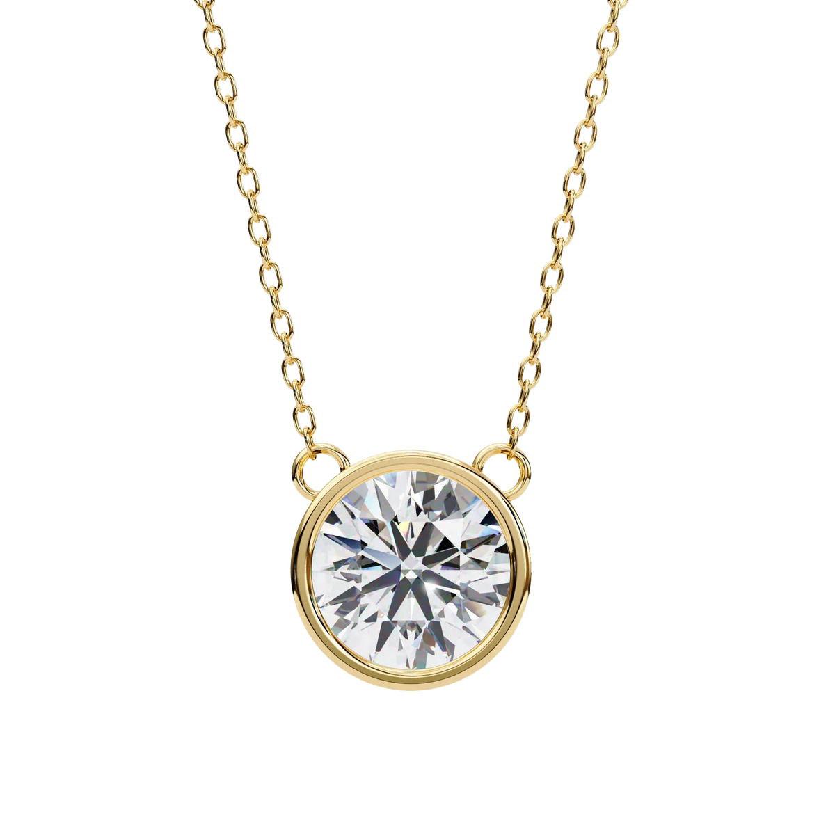 Aurora Bezel Solitaire Lab Grown Diamond Necklace - Ophiratbf