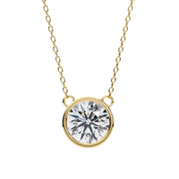 Aurora Bezel Solitaire Lab Grown Diamond Necklace - Ophiratbf