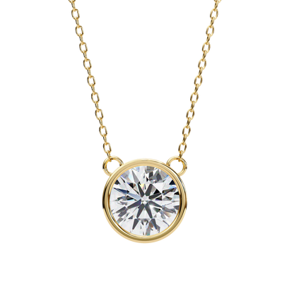 Aurora Bezel Solitaire Lab Grown Diamond Necklace