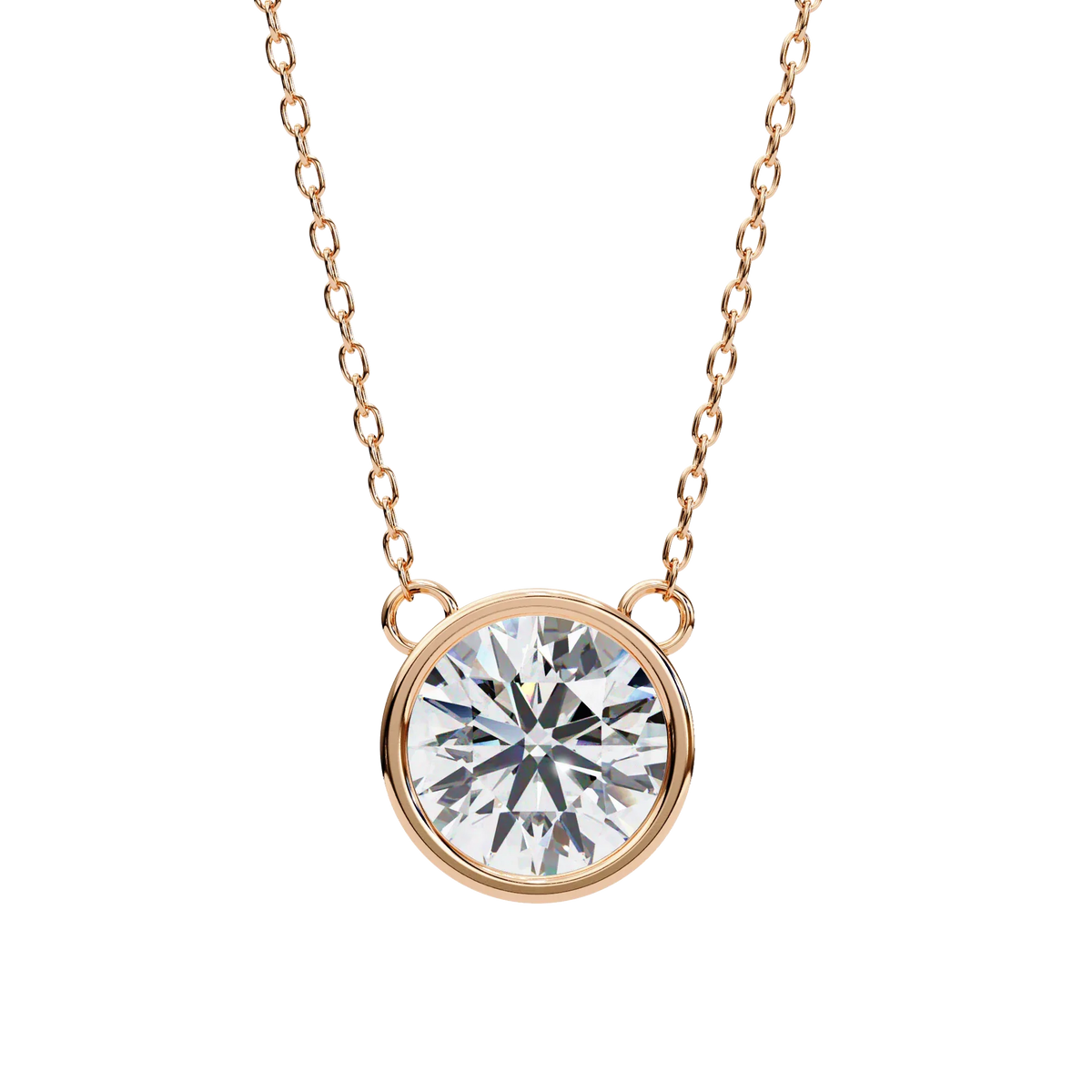 Aurora Bezel Solitaire Lab Grown Diamond Necklace - Ophiratbf