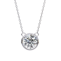 Aurora Bezel Solitaire Lab Grown Diamond Necklace - Ophiratbf