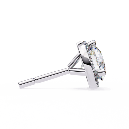 Eterna Classic Halo Lab Grown Diamond Studs