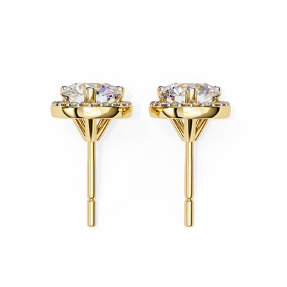 Eterna Classic Halo Lab Grown Diamond Studs