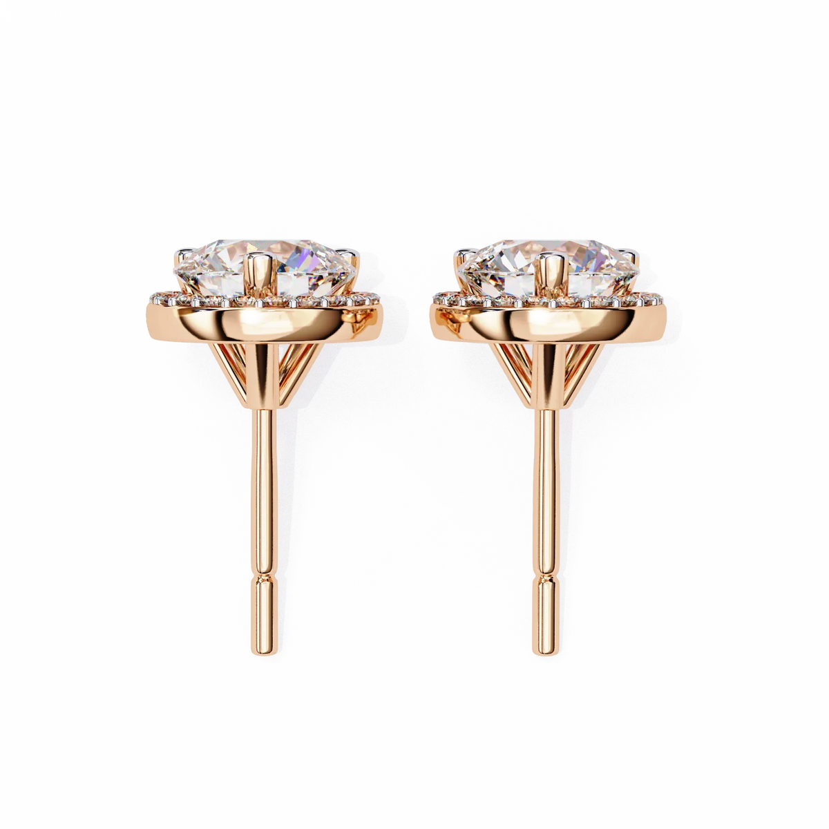 Eterna Classic Halo Lab Grown Diamond Studs - Ophiratbf