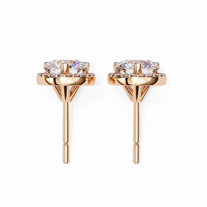 Eterna Classic Halo Lab Grown Diamond Studs