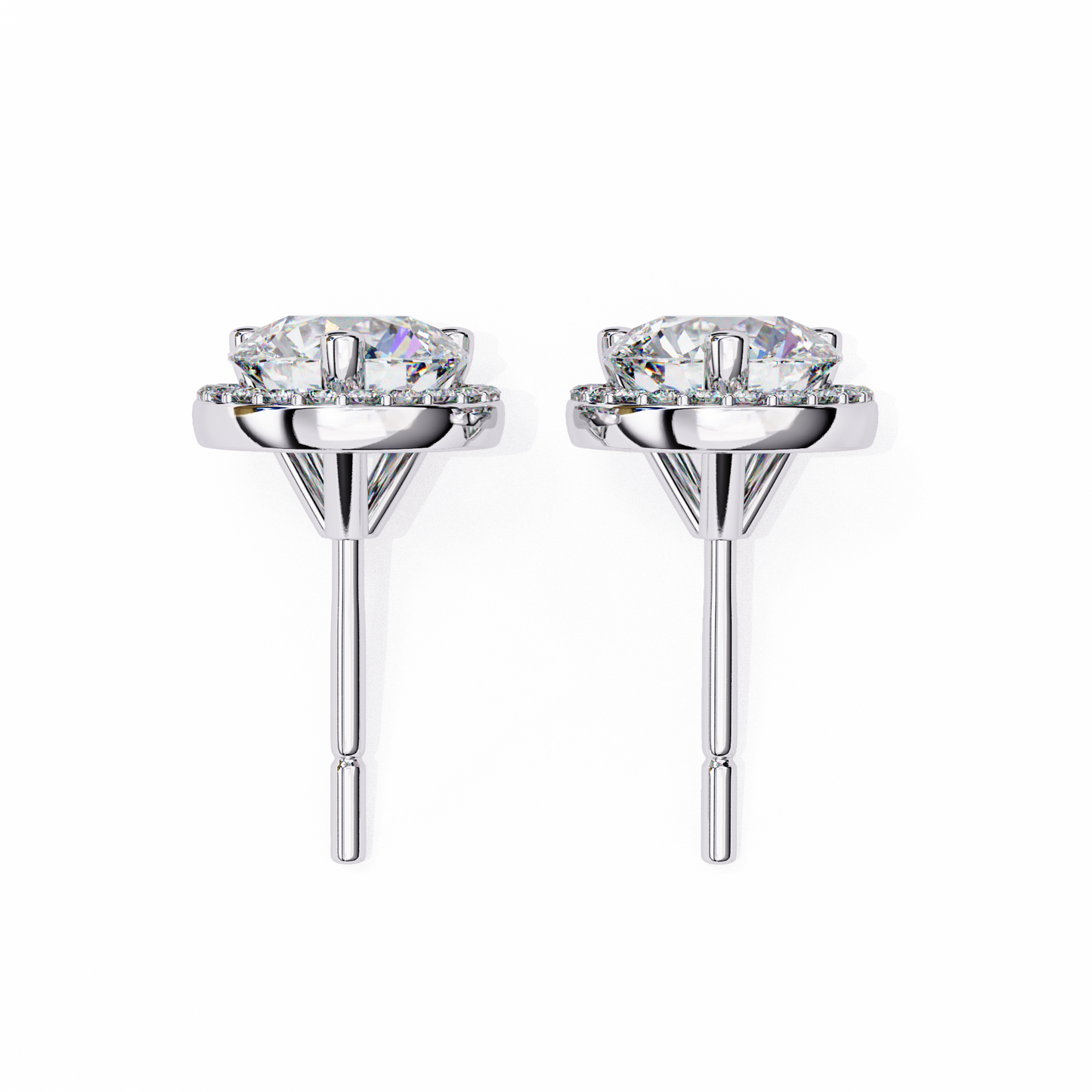 eterna classic halo lab grown diamond studs