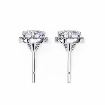 Eterna Classic Halo Lab Grown Diamond Studs
