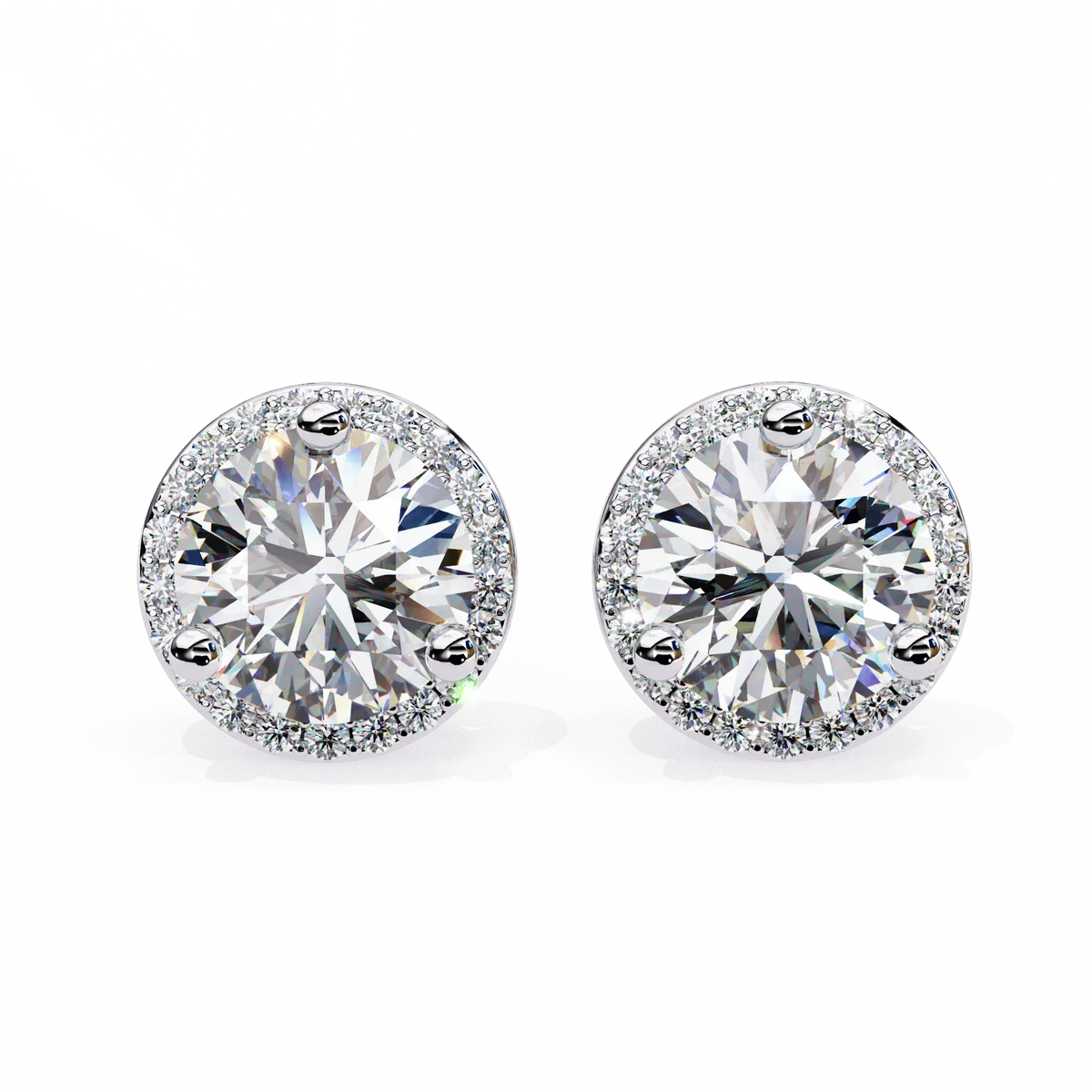 Eterna Classic Halo Lab Grown Diamond Studs - Ophiratbf