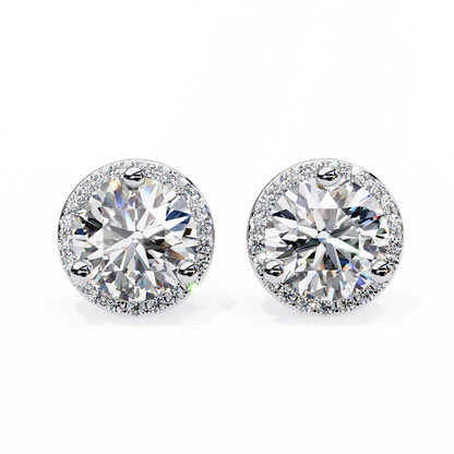 Eterna Classic Halo Lab Grown Diamond Studs
