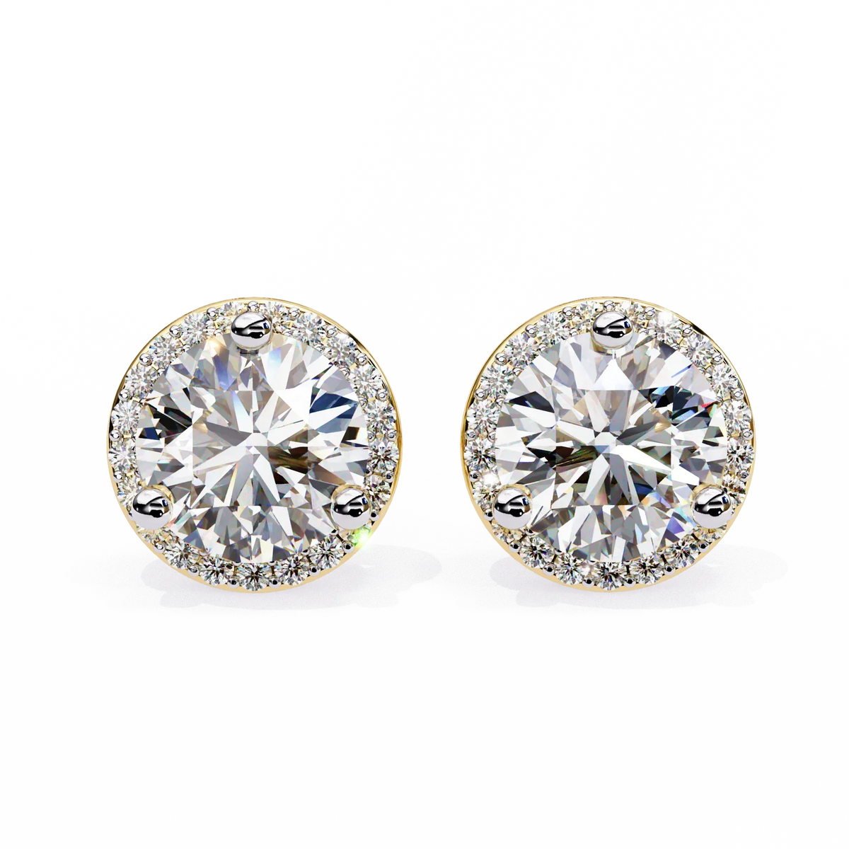 Eterna Classic Halo Lab Grown Diamond Studs - Ophiratbf