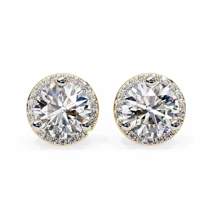 Eterna Classic Halo Lab Grown Diamond Studs