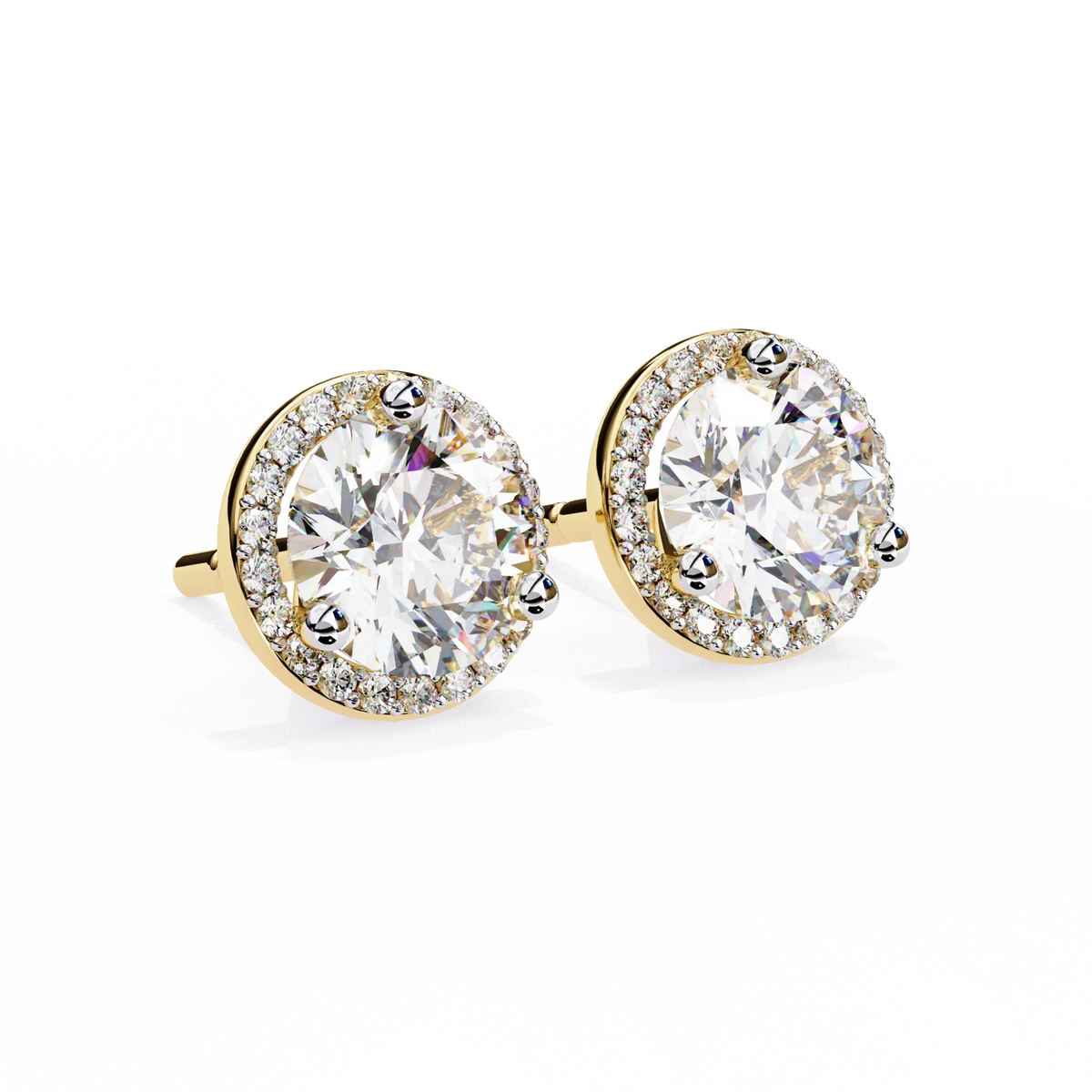 Eterna Classic Halo Lab Grown Diamond Studs - Ophiratbf