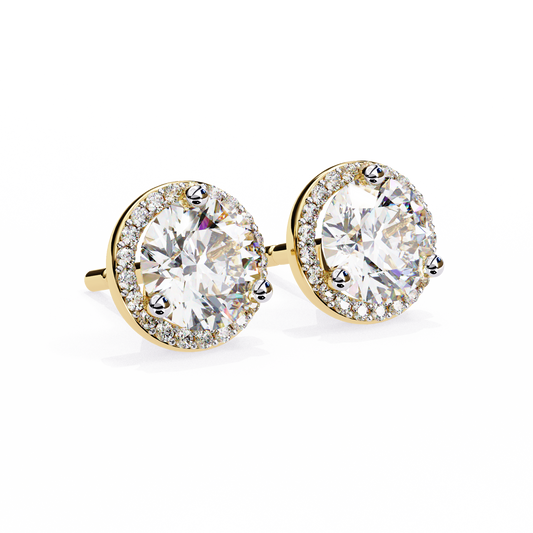 Eterna Classic Halo Lab Grown Diamond Studs
