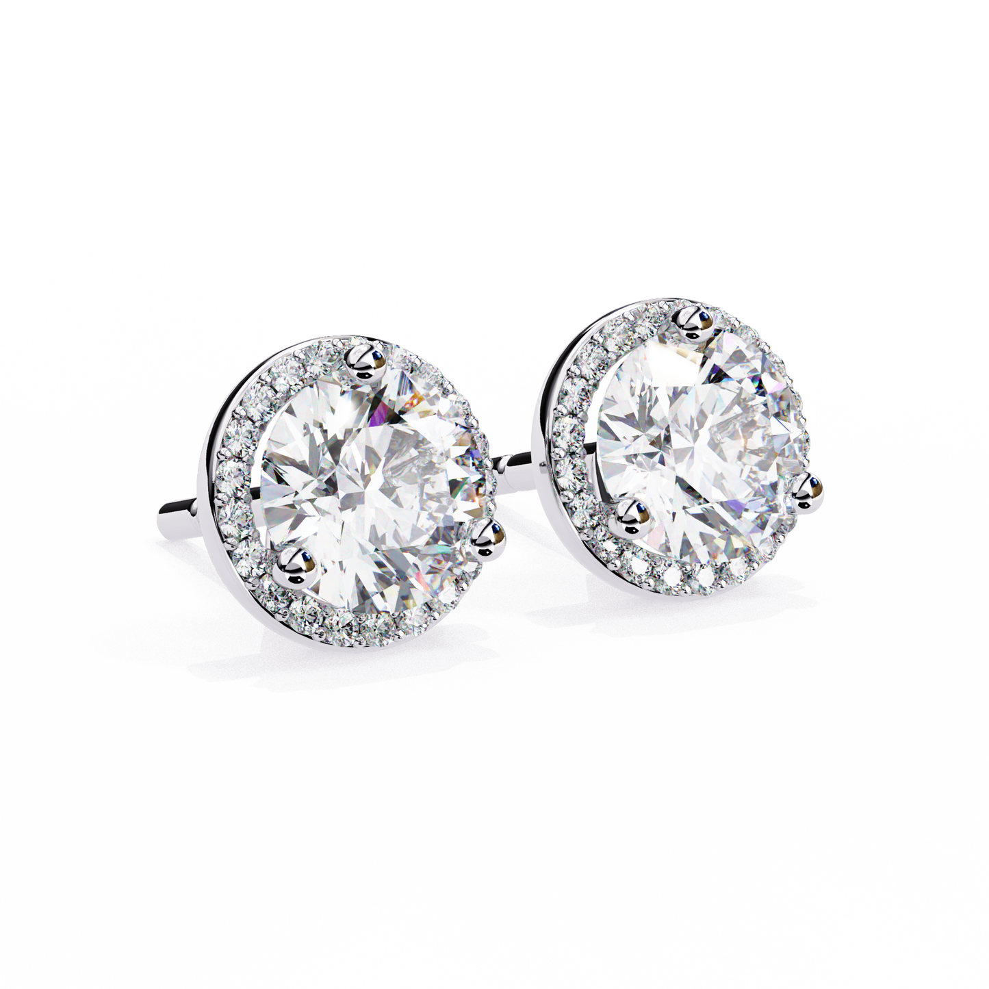 eterna classic halo lab grown diamond studs