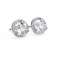 Eterna Classic Halo Lab Grown Diamond Studs - Ophiratbf