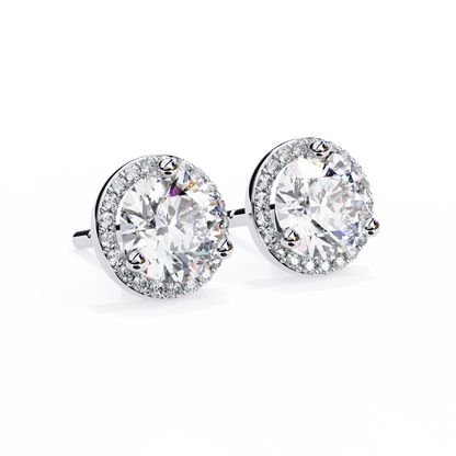 Eterna Classic Halo Lab Grown Diamond Studs