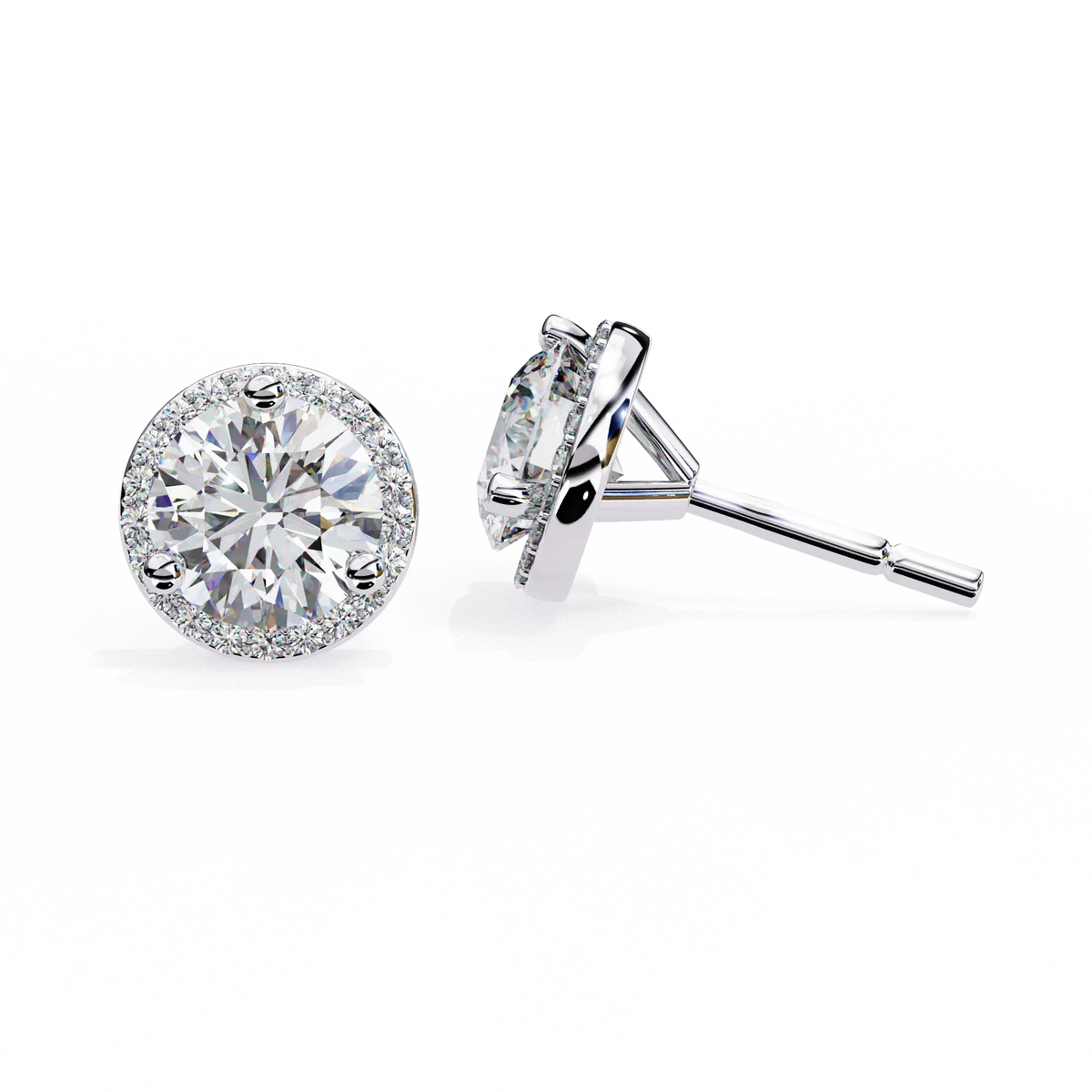 Eterna Classic Halo Lab Grown Diamond Studs - Ophiratbf