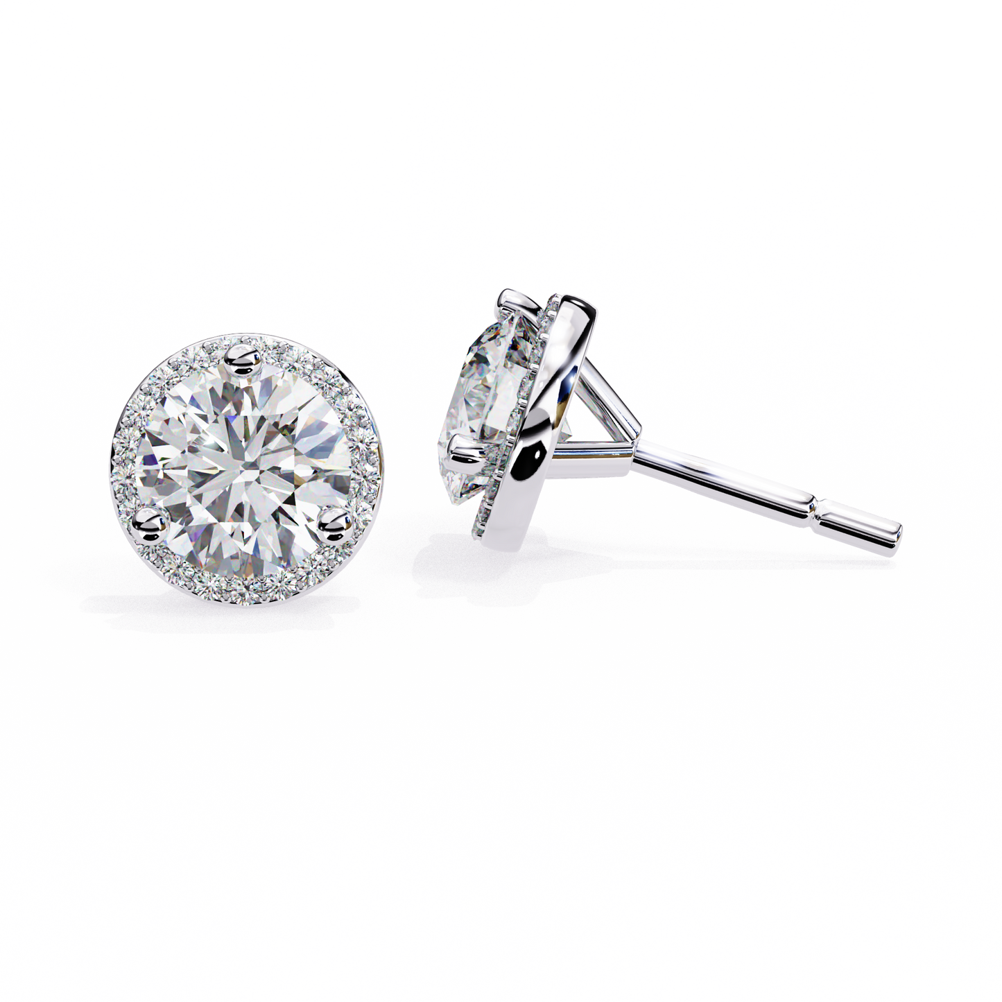 eterna classic halo lab grown diamond studs