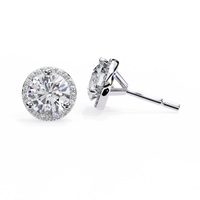 Eterna Classic Halo Lab Grown Diamond Studs - Ophiratbf
