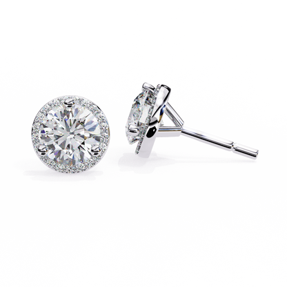 Eterna Classic Halo Lab Grown Diamond Studs