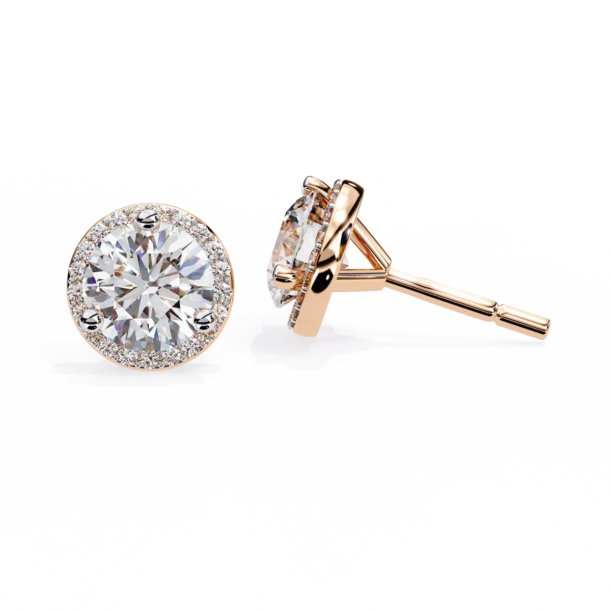 Eterna Classic Halo Lab Grown Diamond Studs - Ophiratbf