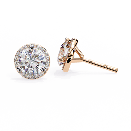 Eterna Classic Halo Lab Grown Diamond Studs