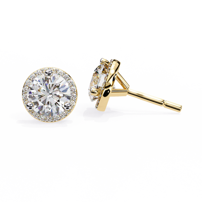 Eterna Classic Halo Lab Grown Diamond Studs
