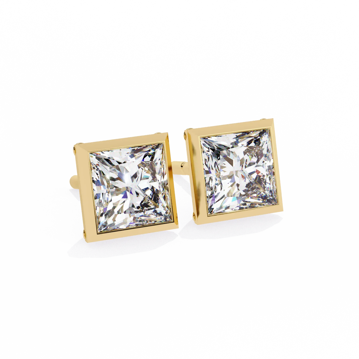 Regency Princess Bezel Lab Grown Diamond Studs - Ophiratbf