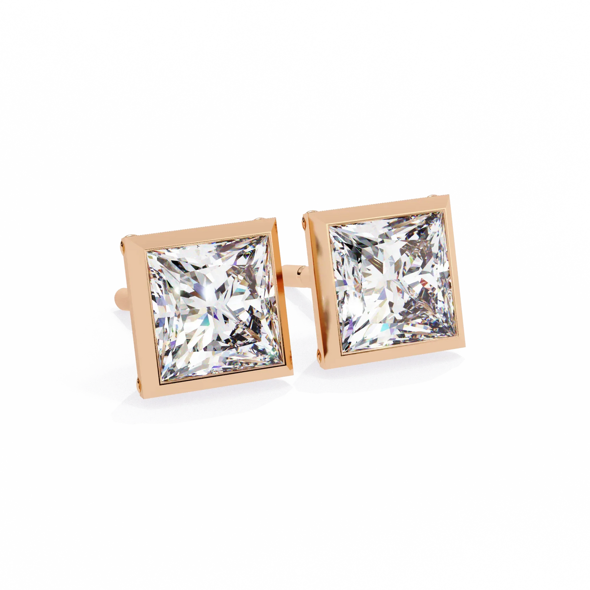 Regency Princess Bezel Lab Grown Diamond Studs - Ophiratbf