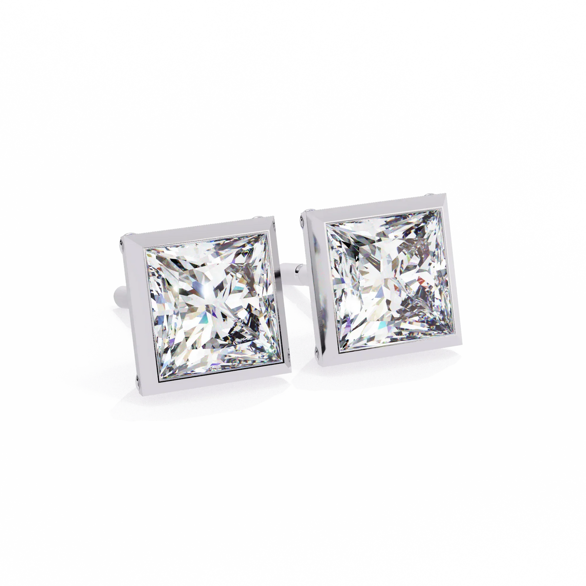 Regency Princess Bezel Lab Grown Diamond Studs - Ophiratbf