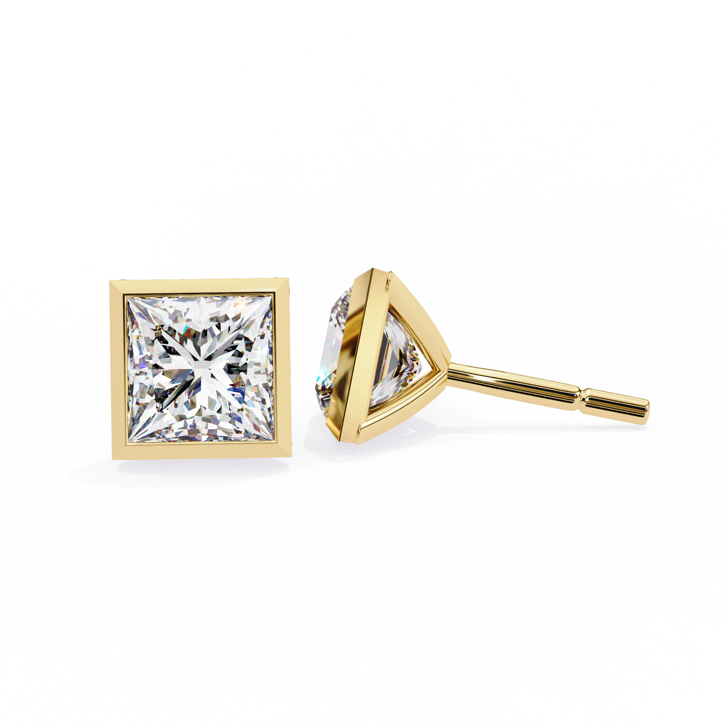 regency princess bezel lab grown diamond studs
