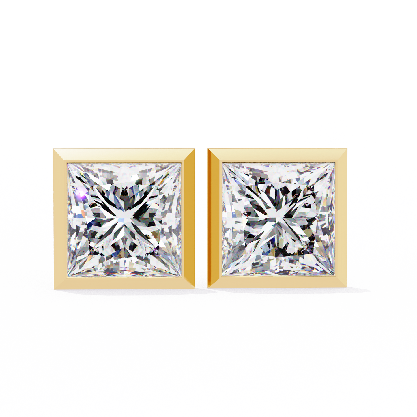 regency princess bezel lab grown diamond studs