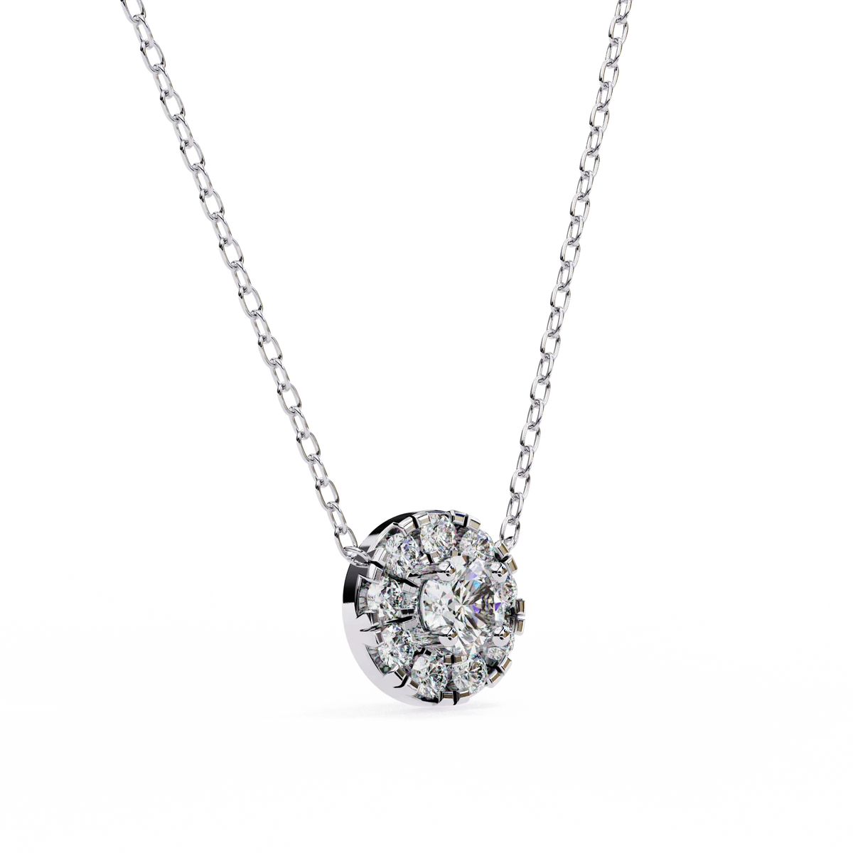 Halo Brilliance Lab Grown Diamond Necklace - Ophiratbf