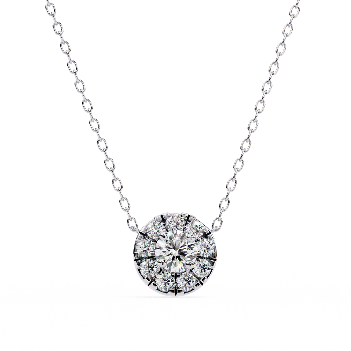 Halo Brilliance Lab Grown Diamond Necklace - Ophiratbf