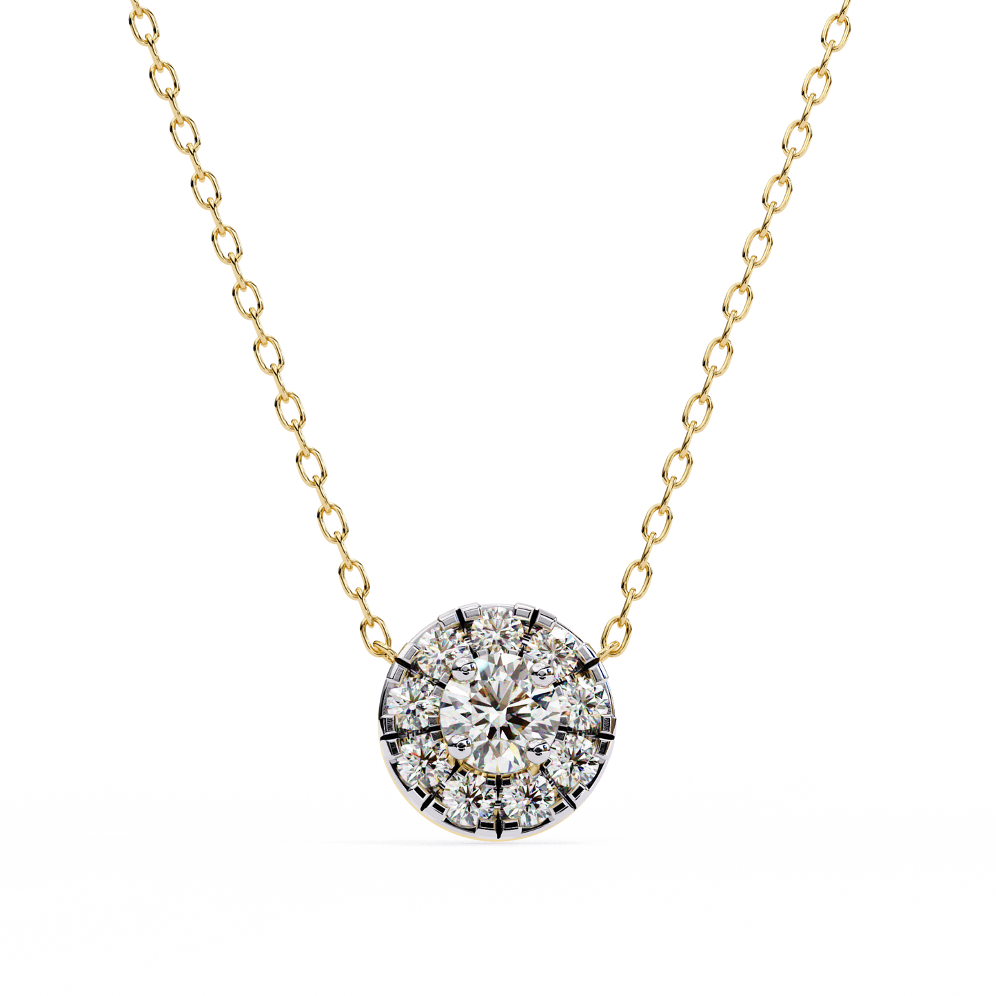 halo brilliance lab grown diamond necklace